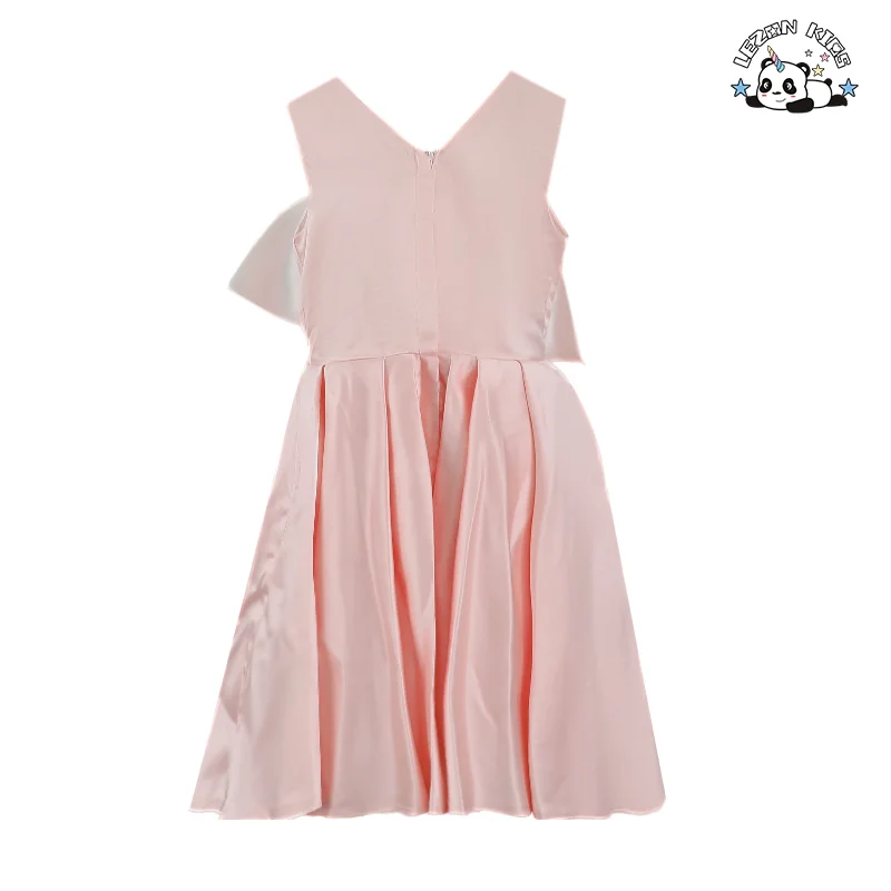 LEZONKIDS - Casual Princess Clothing Teenagers' Weddings Birthday Parties Kids' Events Cute Satin Baby Flower Girls' Party Bow Dress